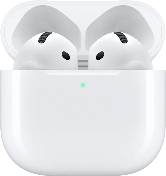 AirPods 4 con su estuche abierto